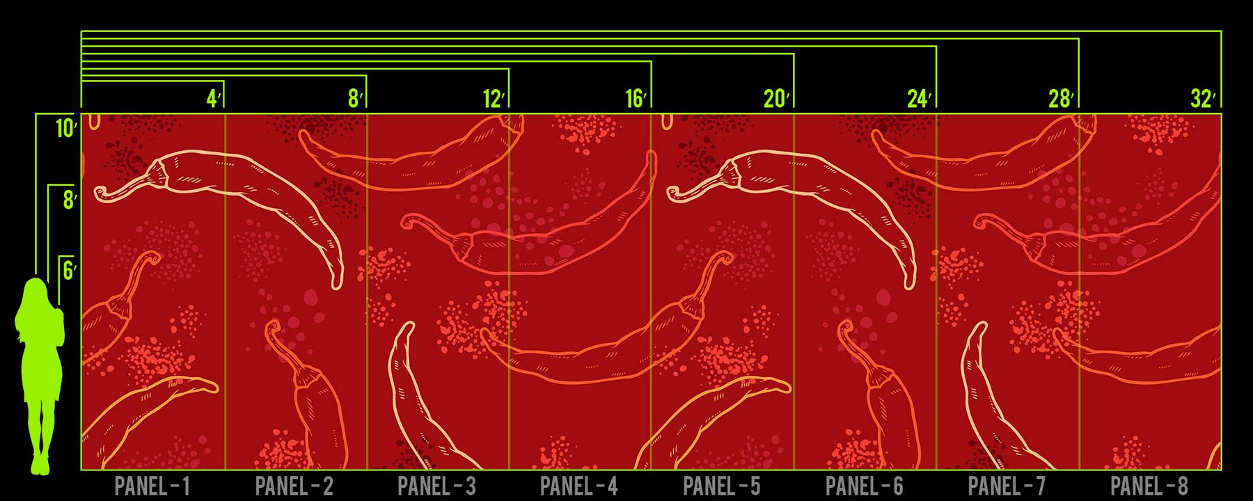 PEPPER PARTY RED WALL WRAP