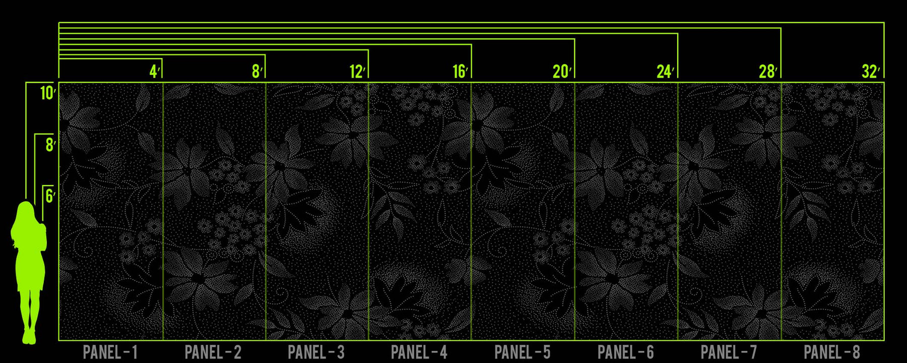 PIXEL PANSY SILVER WALL WRAP