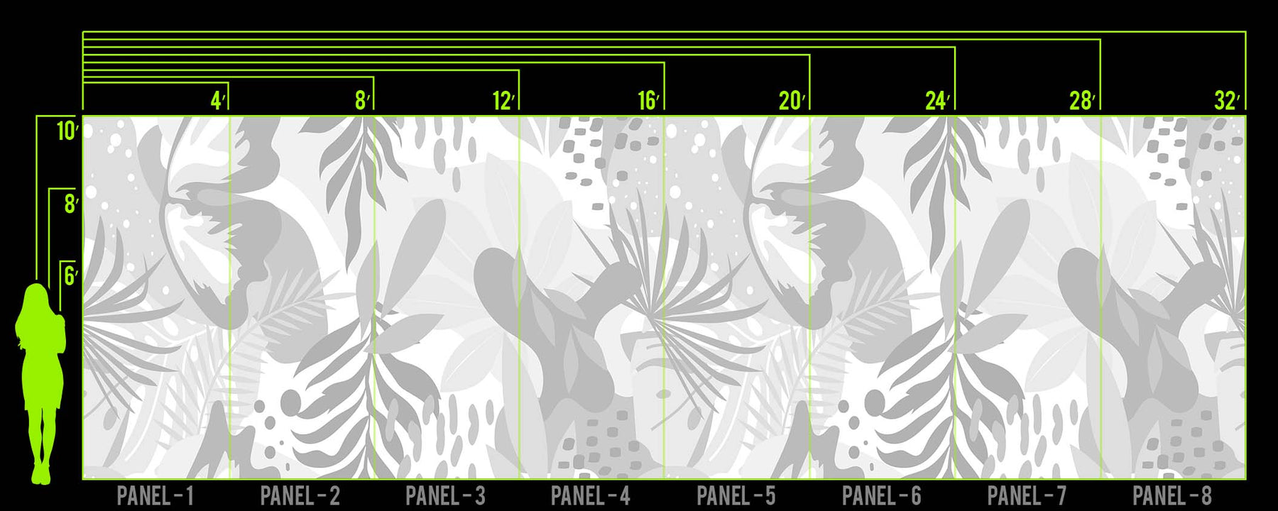 PLEASURE GARDEN GREY WALL WRAP