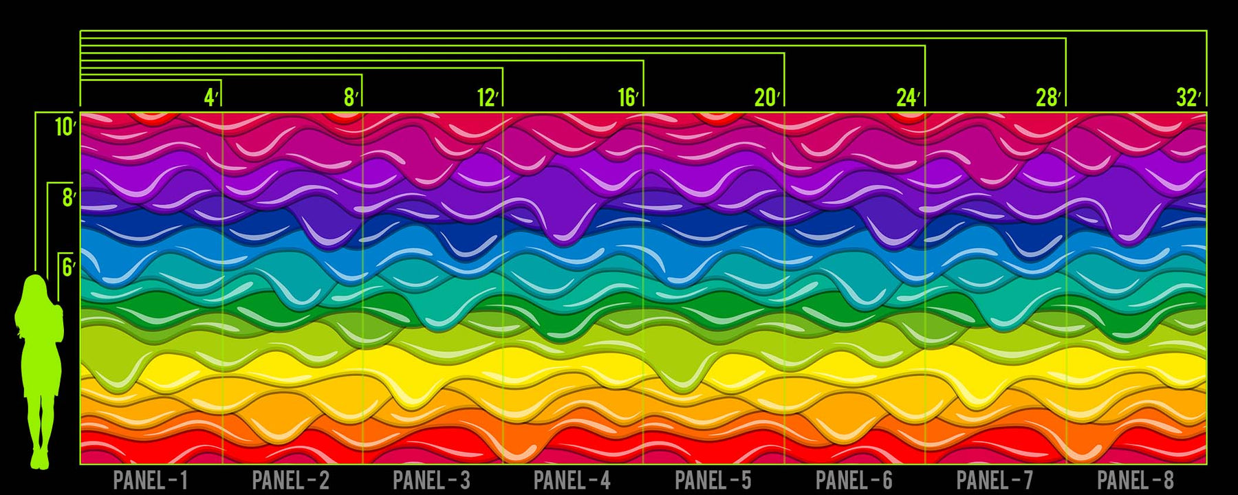 RAINBOW PANCAKES WALL WRAP