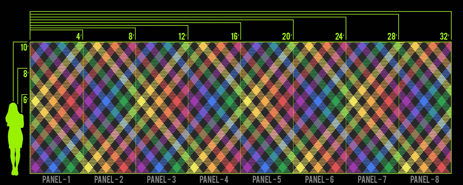 RAINBOW PLAID WALL WRAP