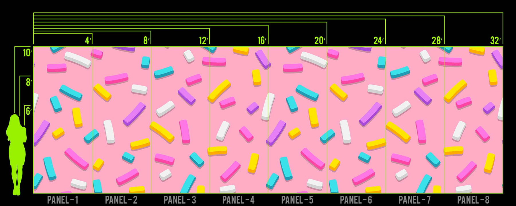 STRAWBERRY SPRINKLE WALL WRAP