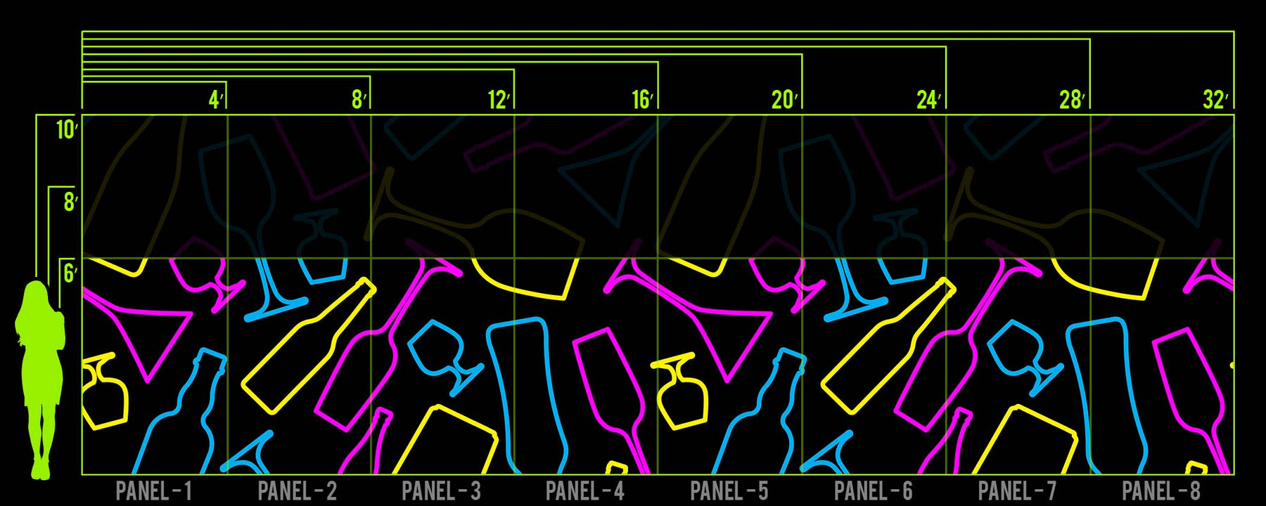 CONFETTI CHAMPAGNE CRAZE WALL WRAP