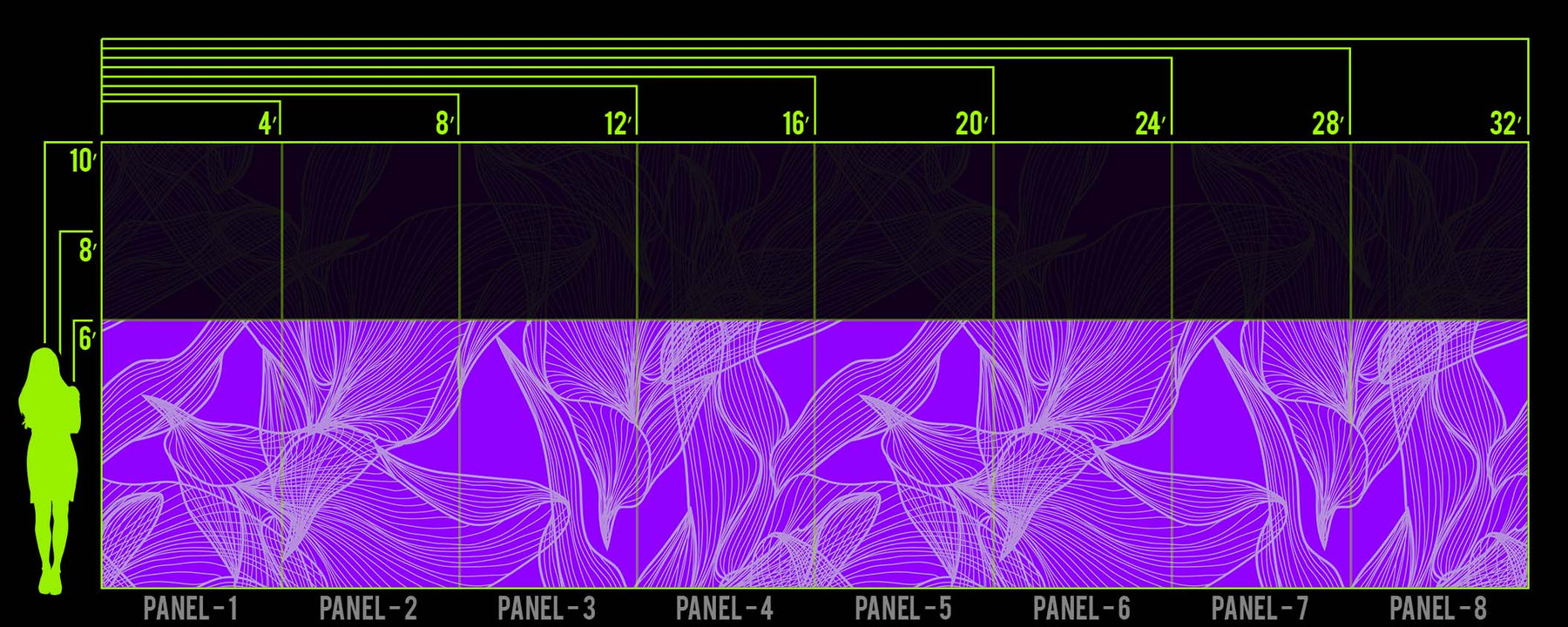 FLORALEAF LAVENDER WALL WRAP