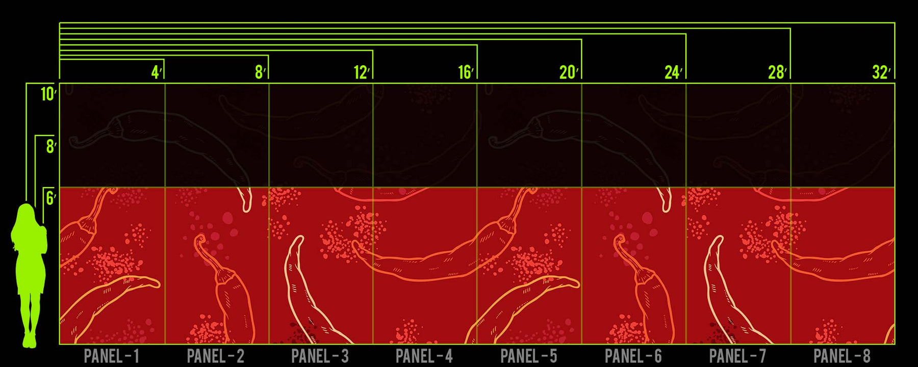 PEPPER PARTY RED WALL WRAP