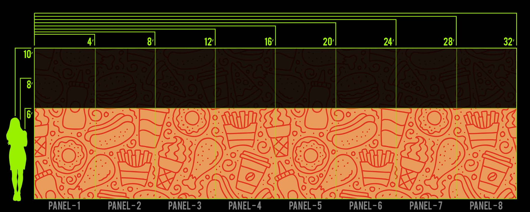 QUICK FOOD ORANGE WALL WRAP