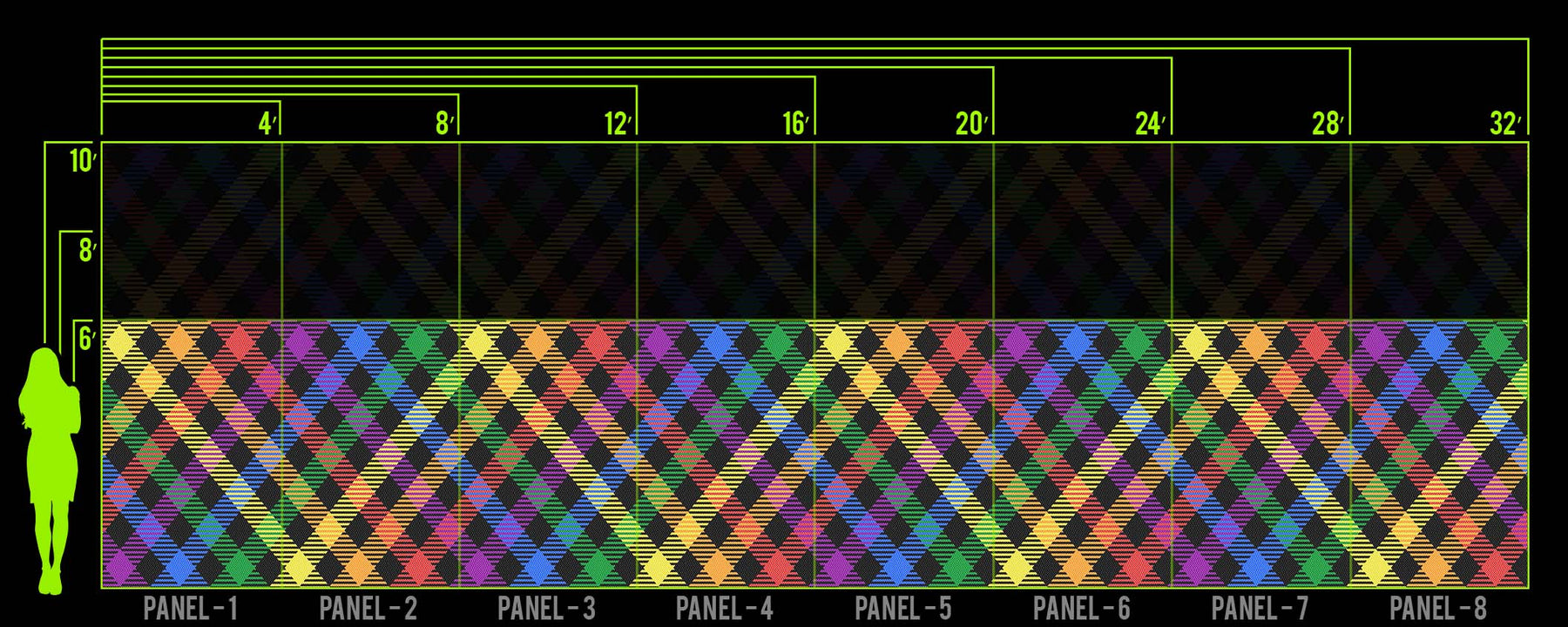 RAINBOW PLAID WALL WRAP