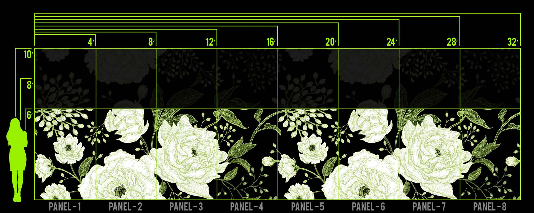 ROSES ARE GREEN WALL WRAP