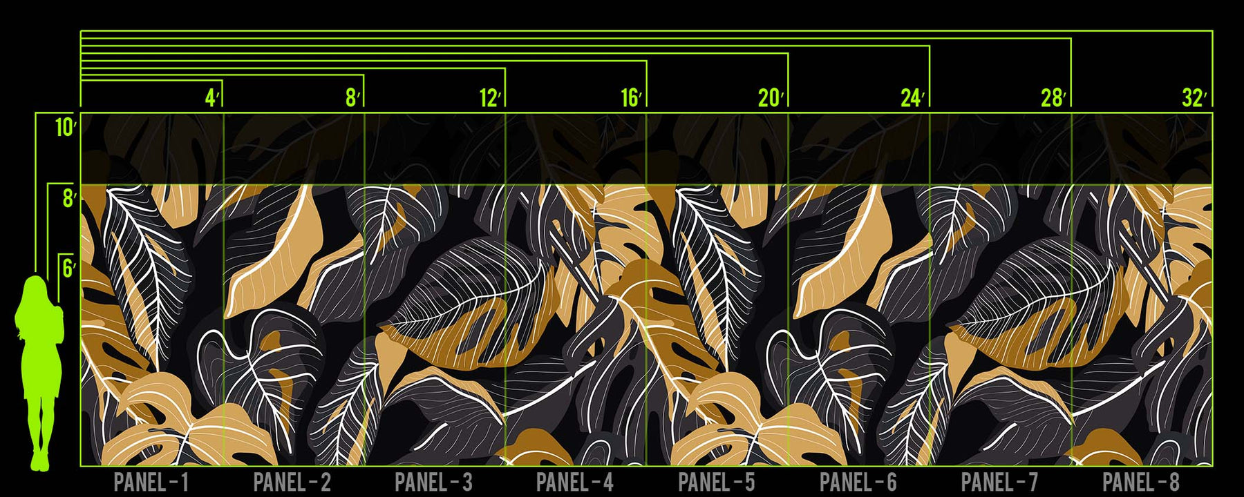 BRONZE PALM WALL WRAP