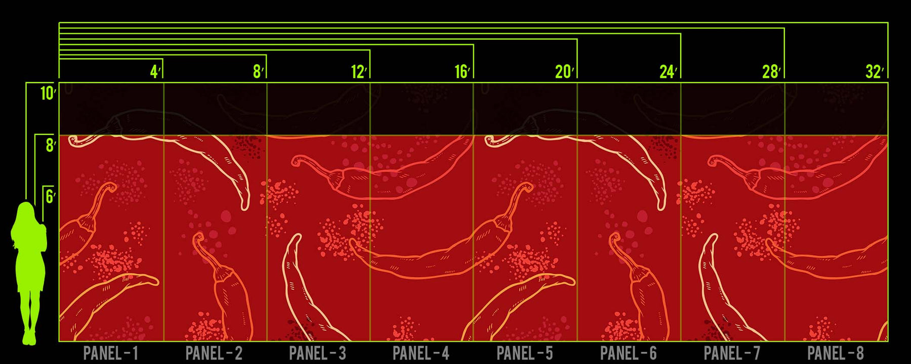 PEPPER PARTY RED WALL WRAP