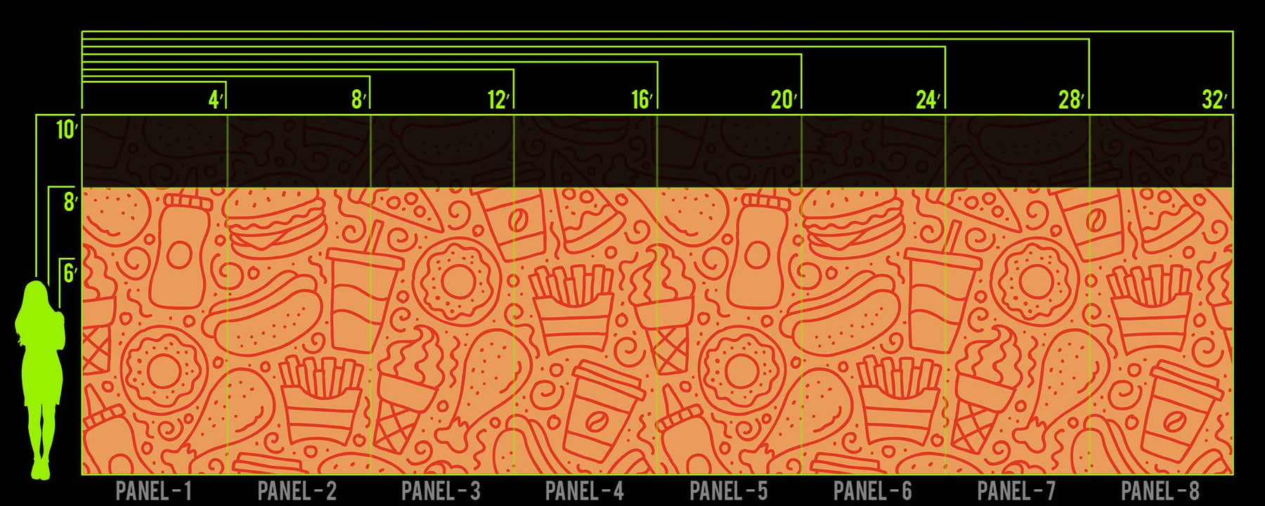 QUICK FOOD ORANGE WALL WRAP