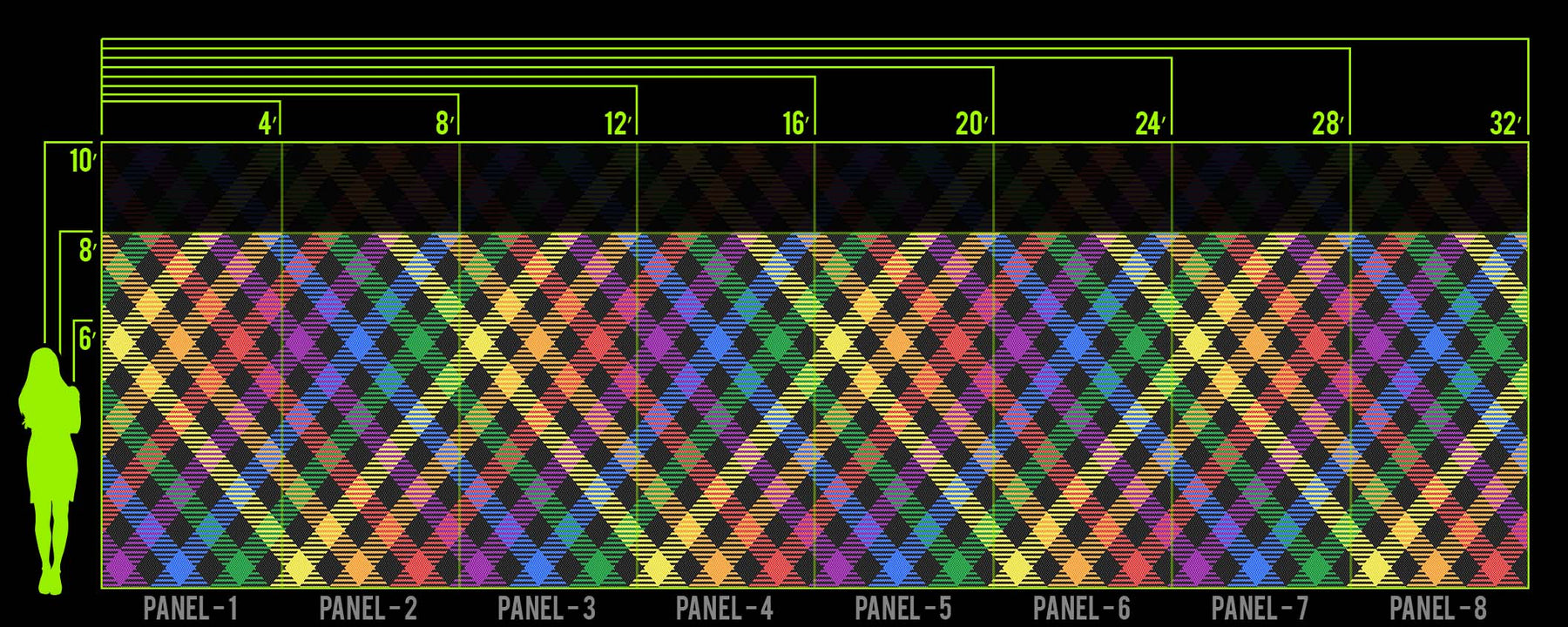RAINBOW PLAID WALL WRAP