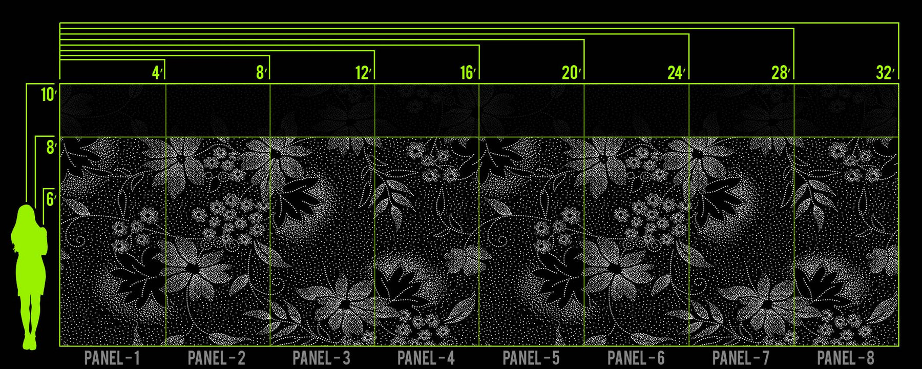 PIXEL PANSY B&W WALL WRAP