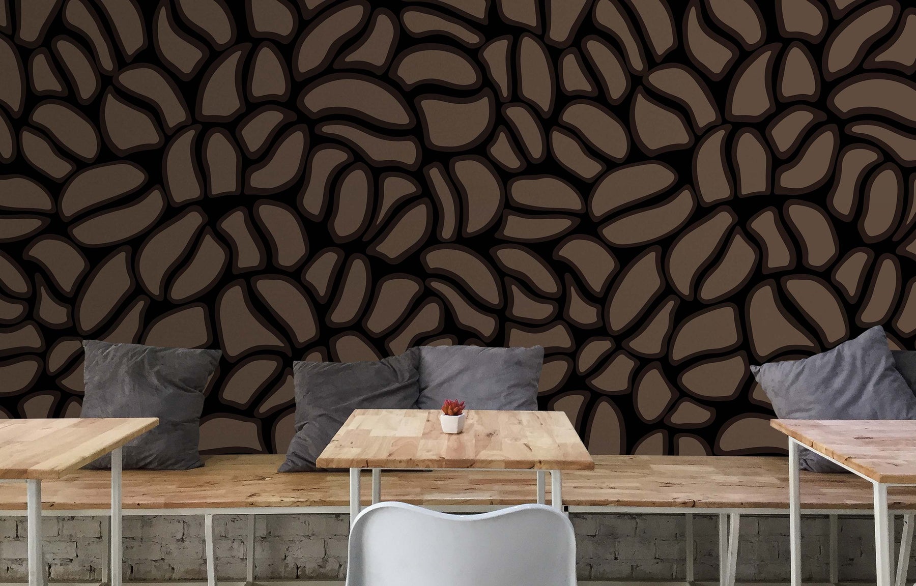 CARTOON COFFEE DARK WALL WRAP
