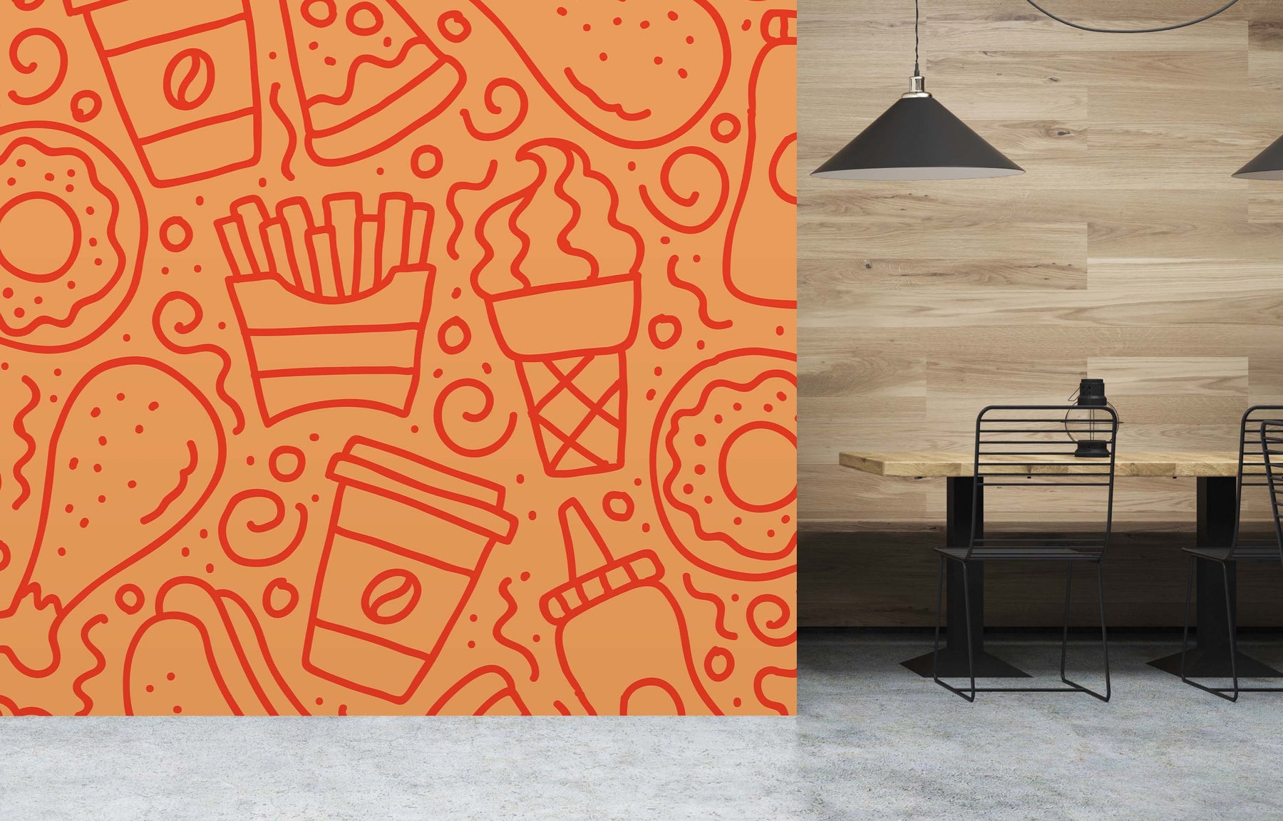 QUICK FOOD ORANGE WALL WRAP