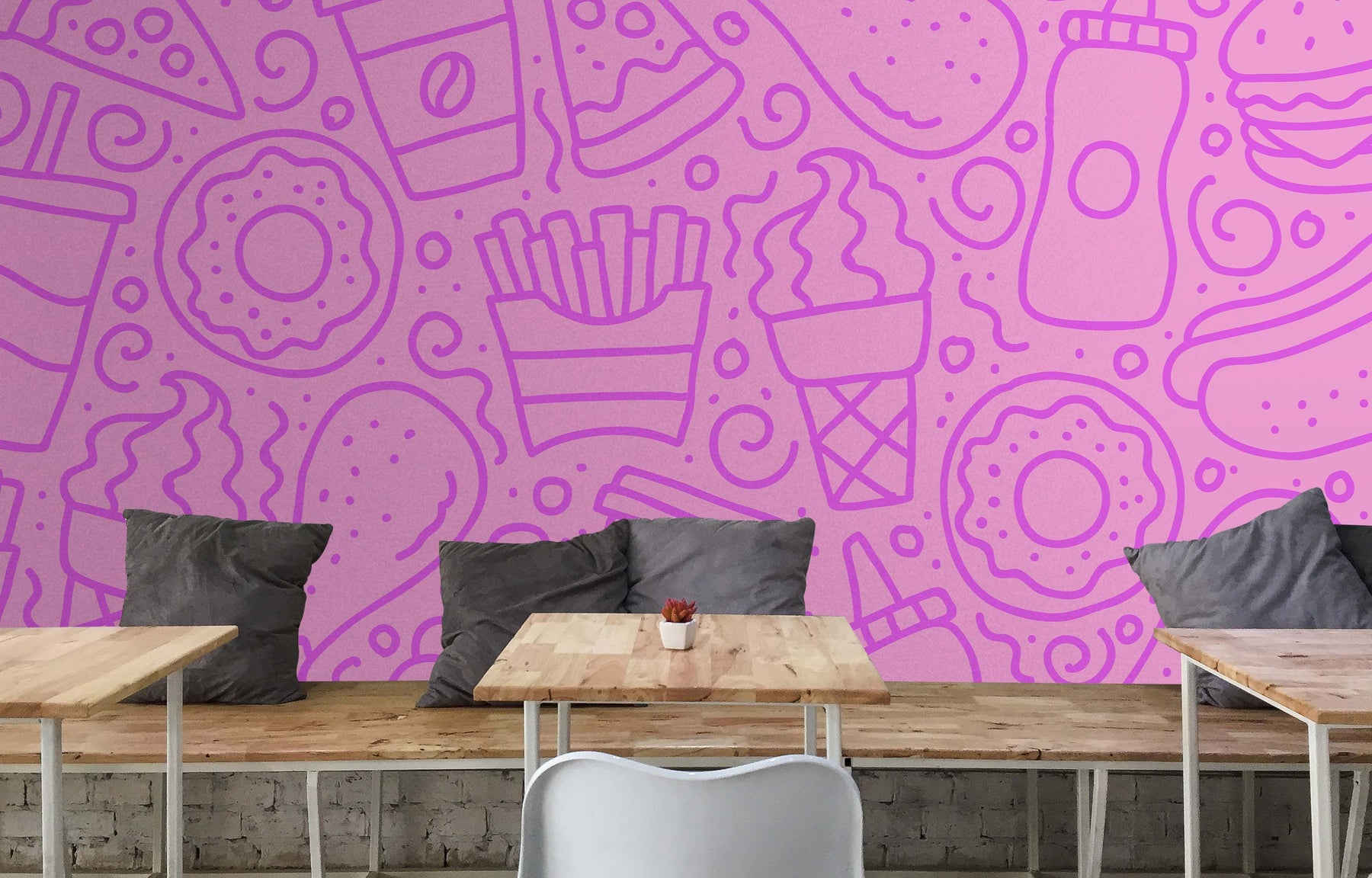 QUICK FOOD PURPLE WALL WRAP