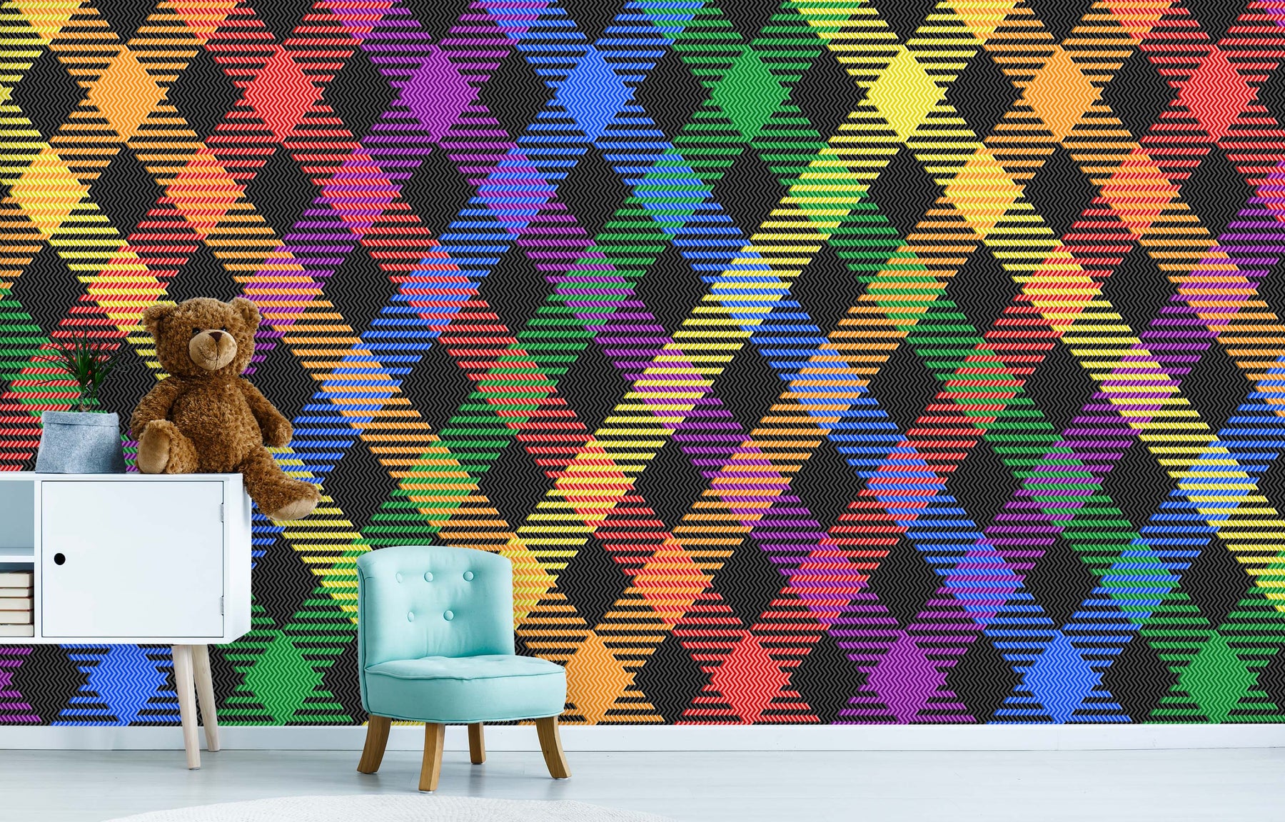 RAINBOW PLAID WALL WRAP