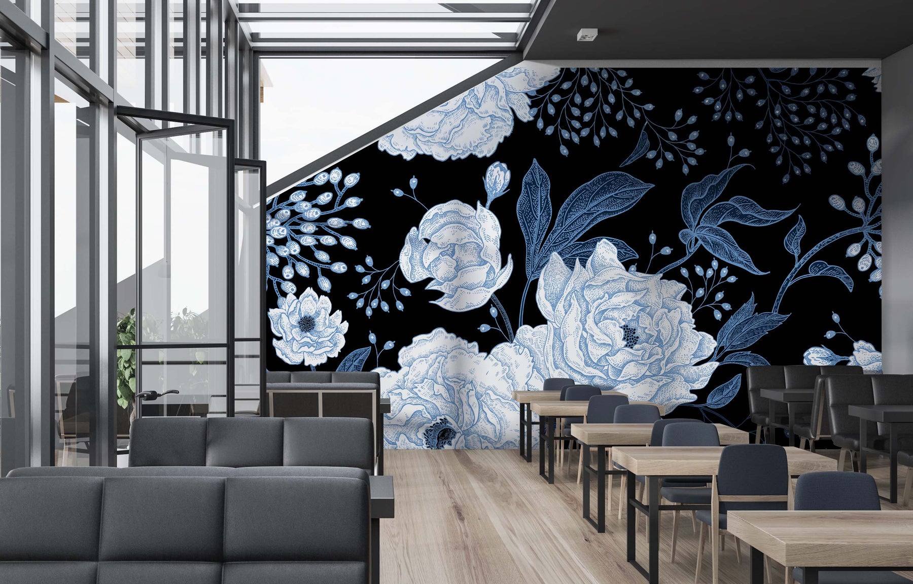 ROSES ARE BLUE WALL WRAP