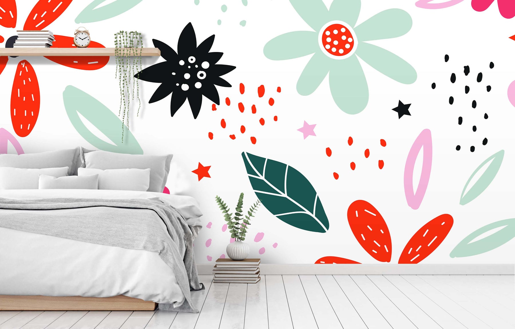 MINT CHERRY BLOOM WALL WRAP