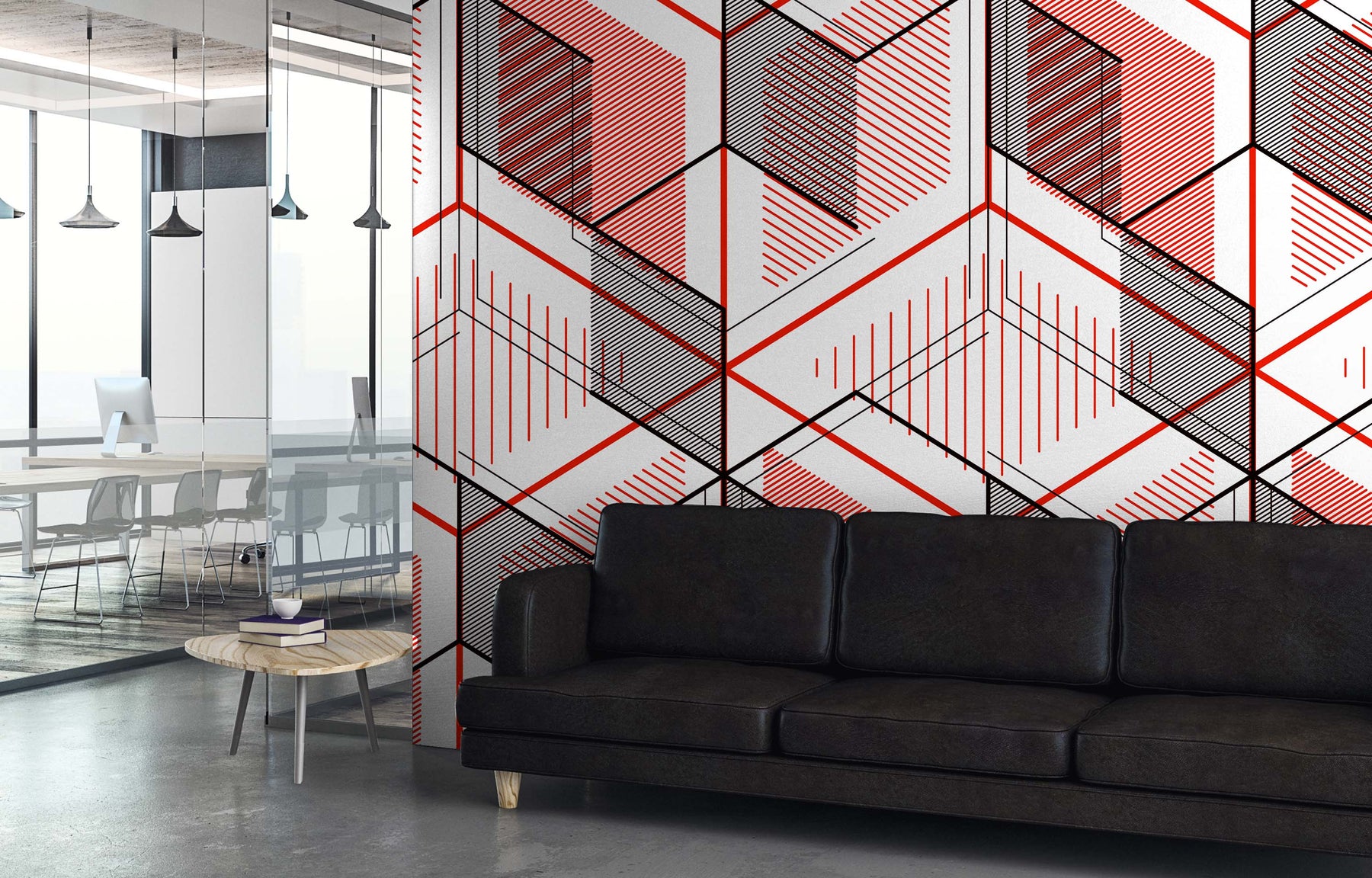 GLASS CEILING RED WALL WRAP