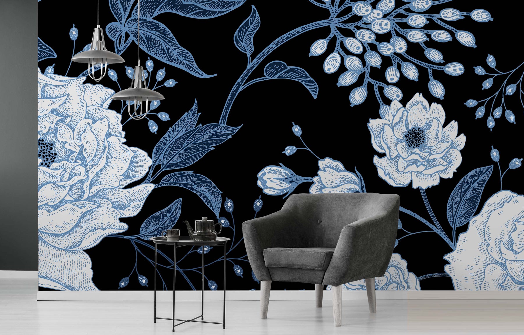 ROSES ARE BLUE WALL WRAP