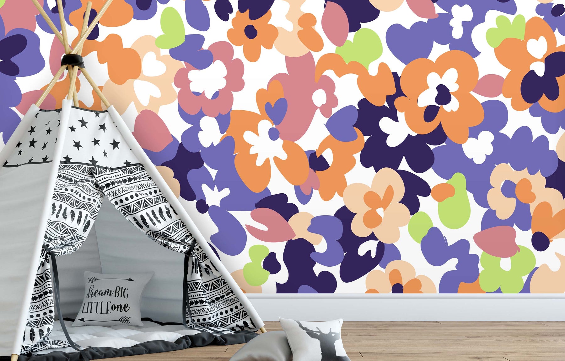 TANGERINE WALLFLOWER WALL WRAP