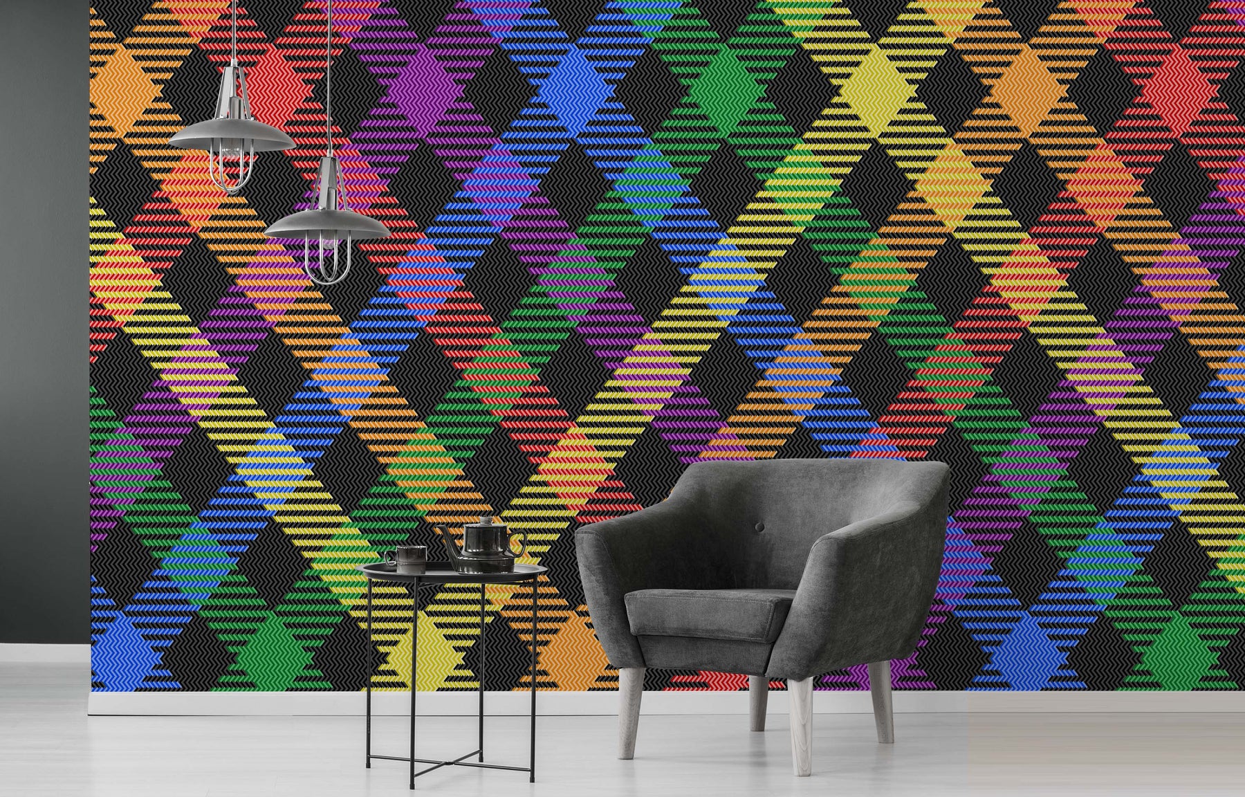 RAINBOW PLAID WALL WRAP