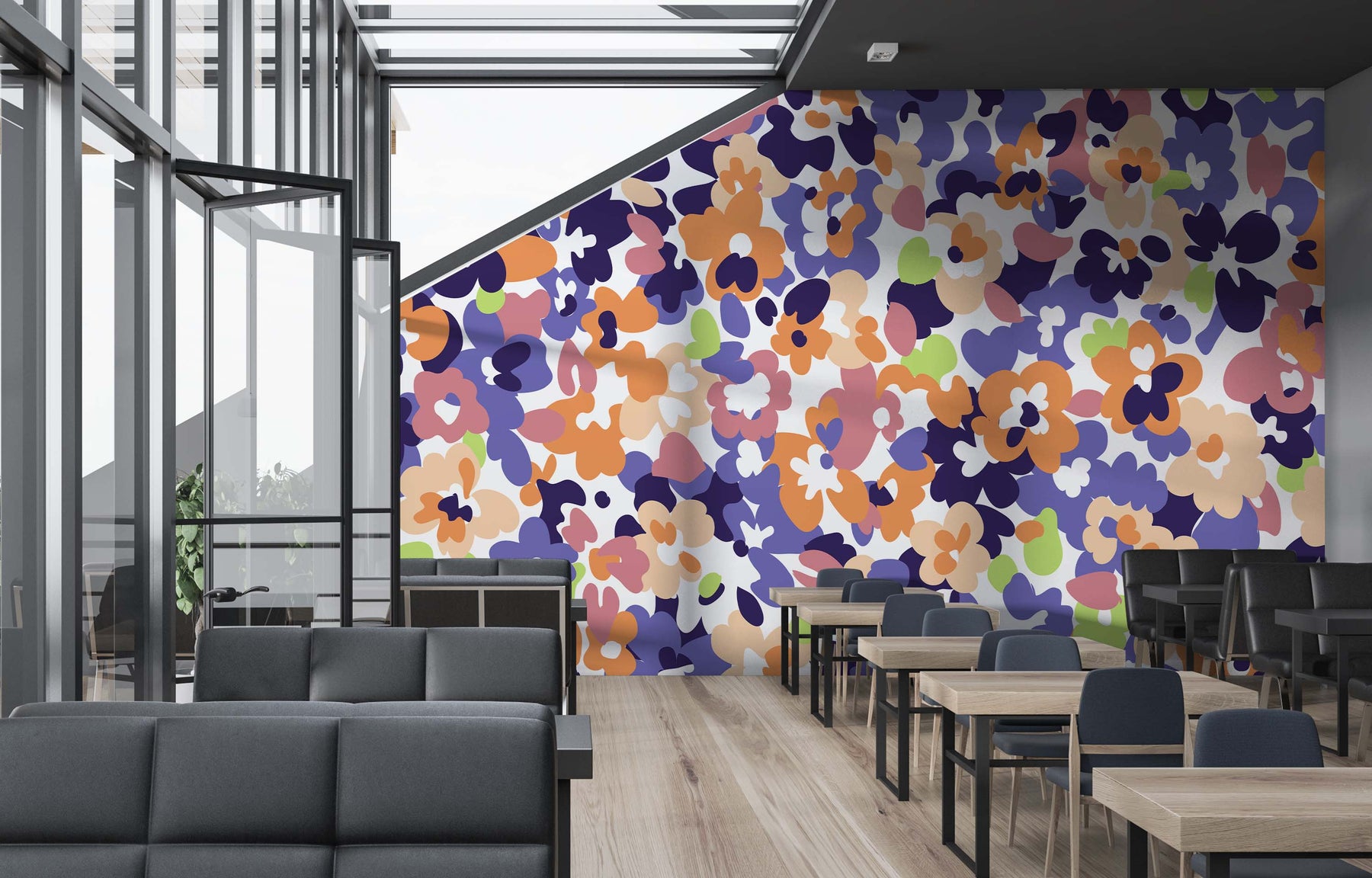 TANGERINE WALLFLOWER WALL WRAP