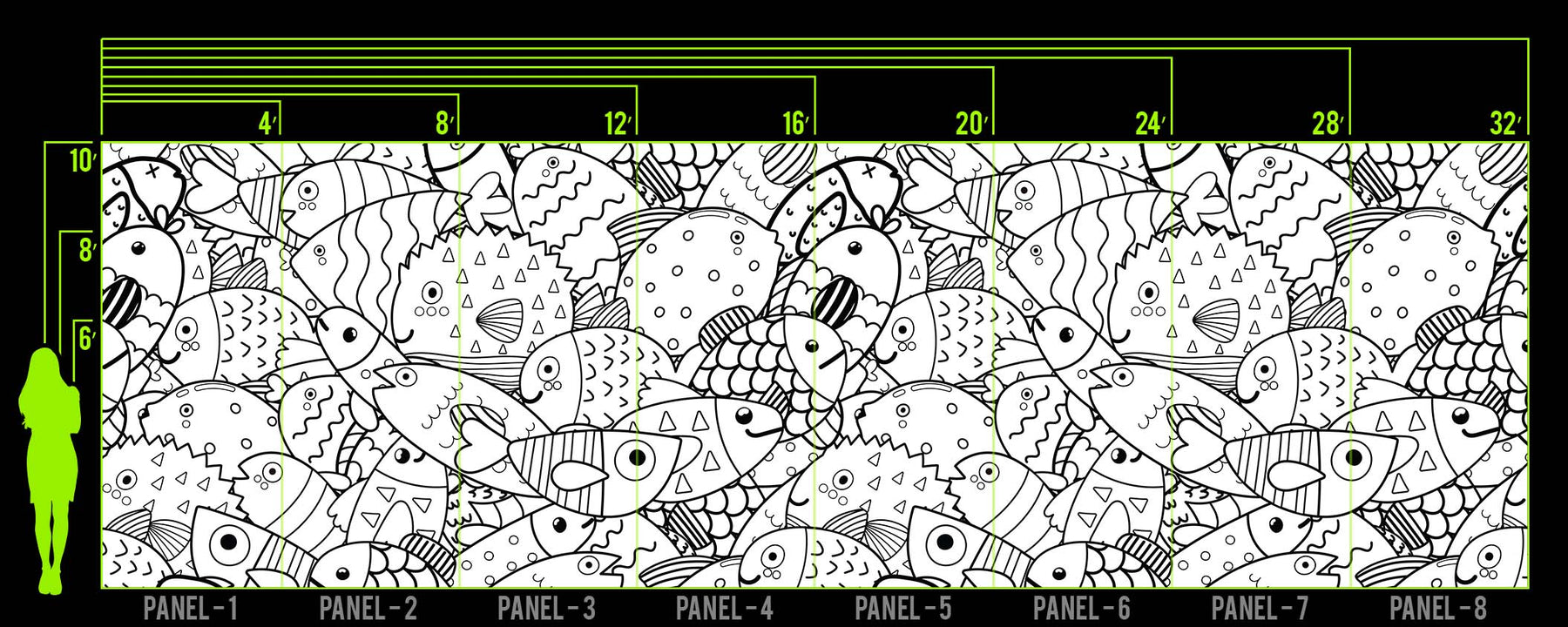 COLOR ME FISH WALL WRAP