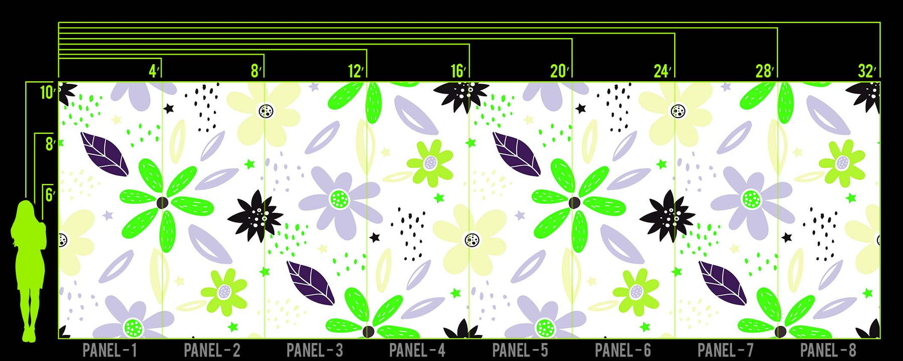 LAVENDER LIME BLOOM WALL WRAP