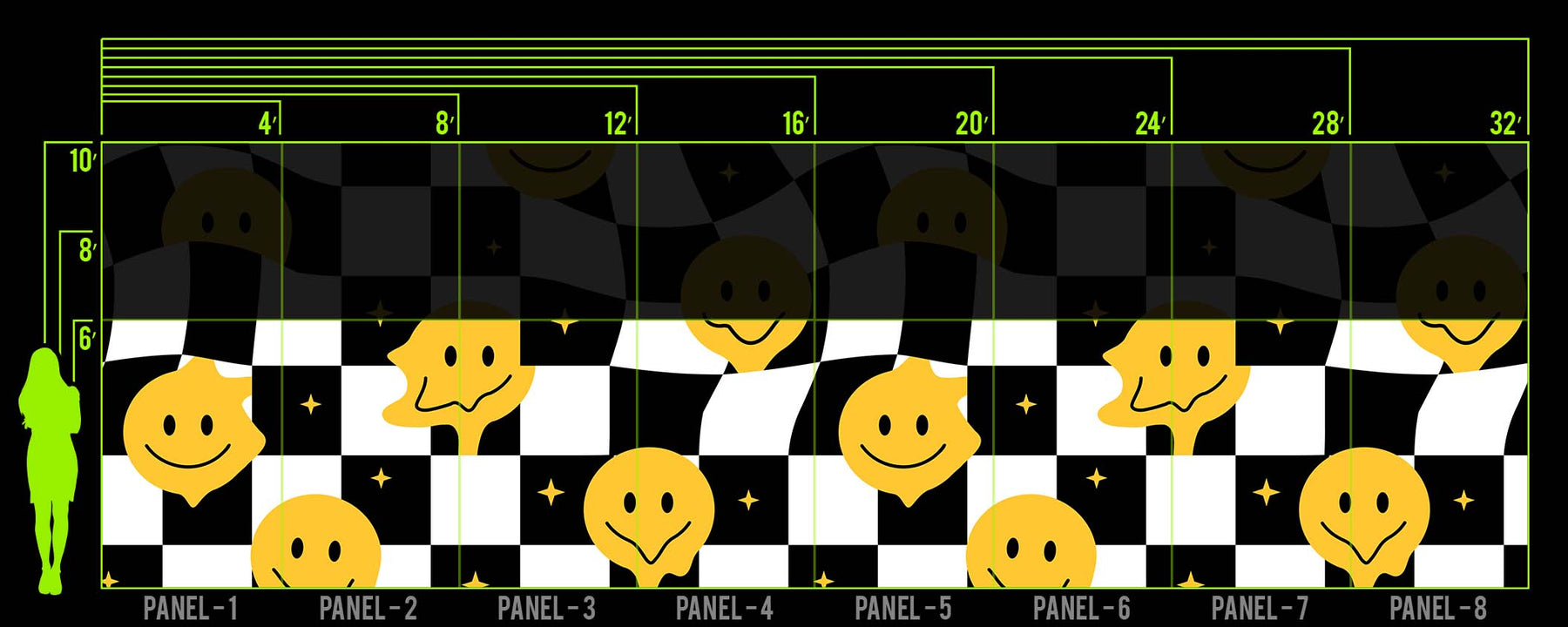 SMILEY CHECKER BIG WALL WRAP