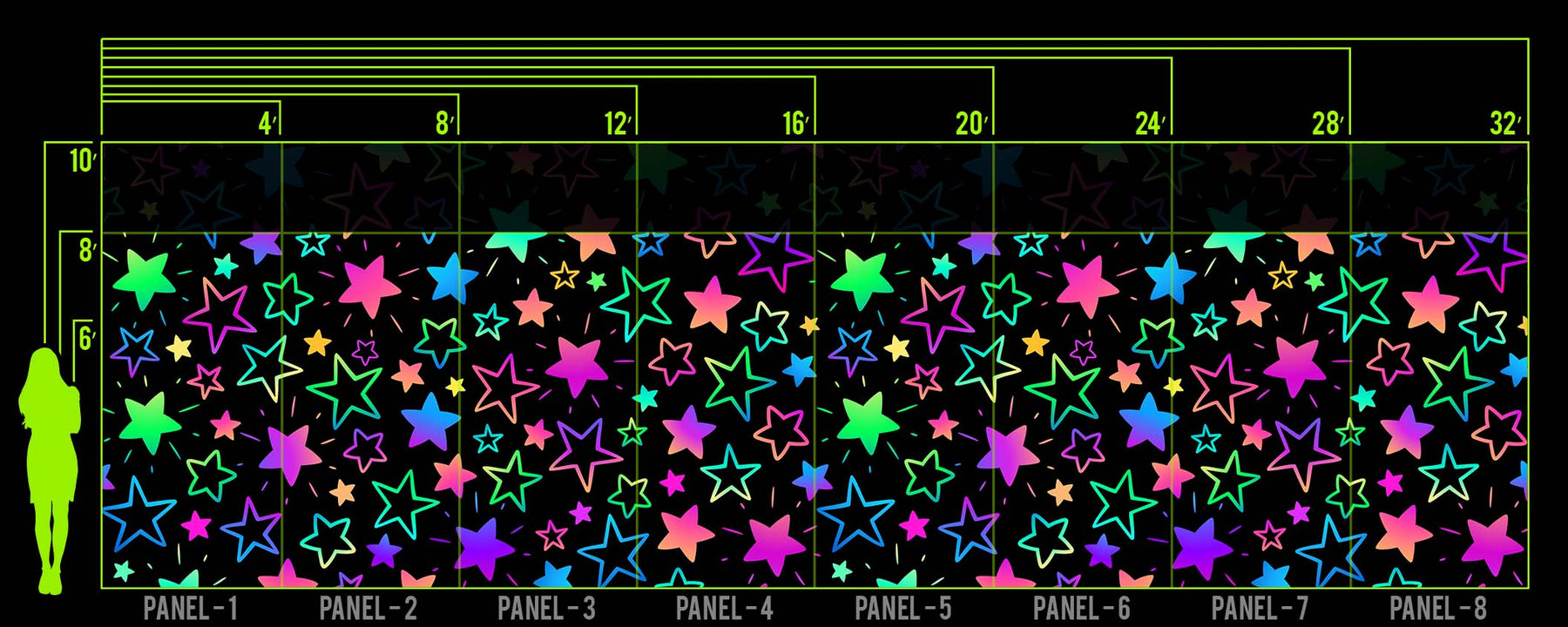 RAINBOW STARGAZER WALL WRAP