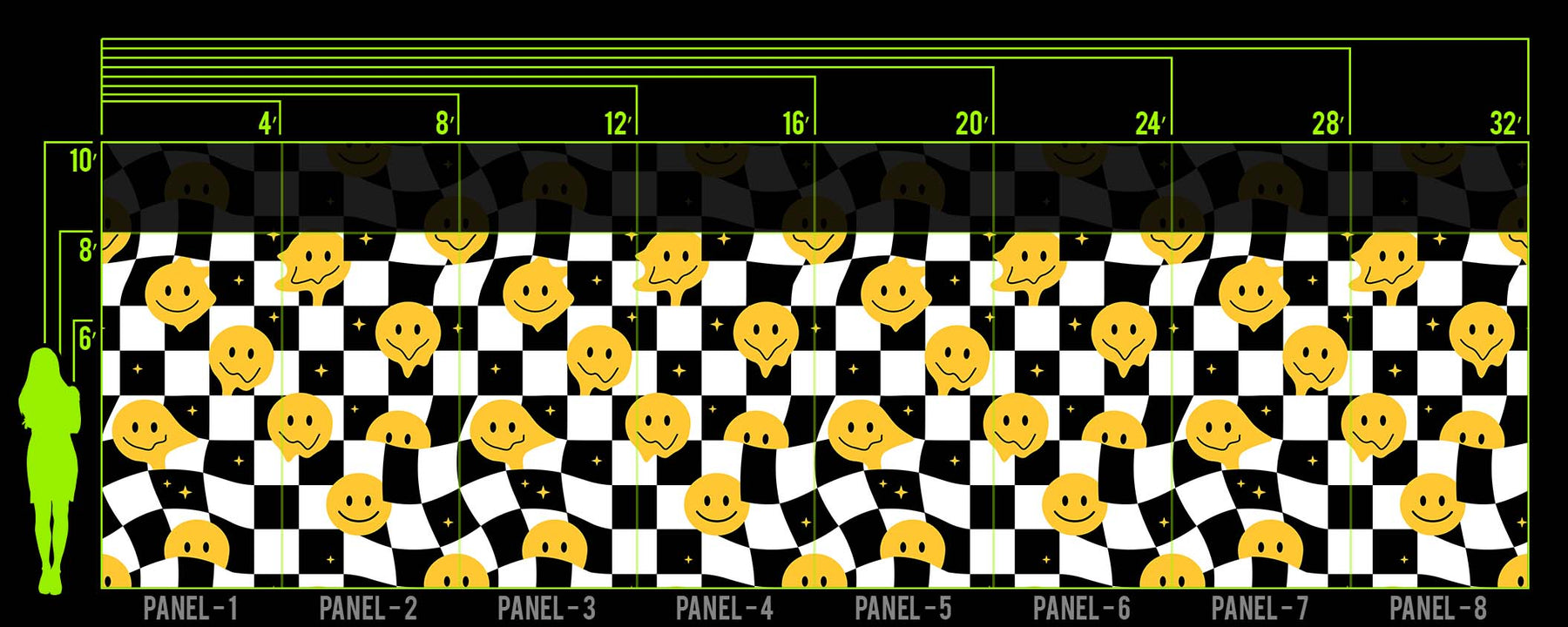 SMILEY CHECKER SMALL WALL WRAP