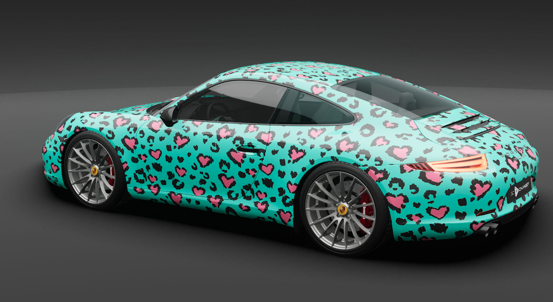 LEOPARD LOVE TEAL PINK