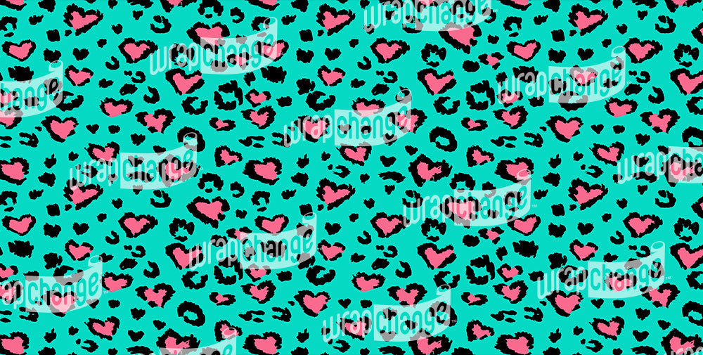 LEOPARD LOVE TEAL PINK