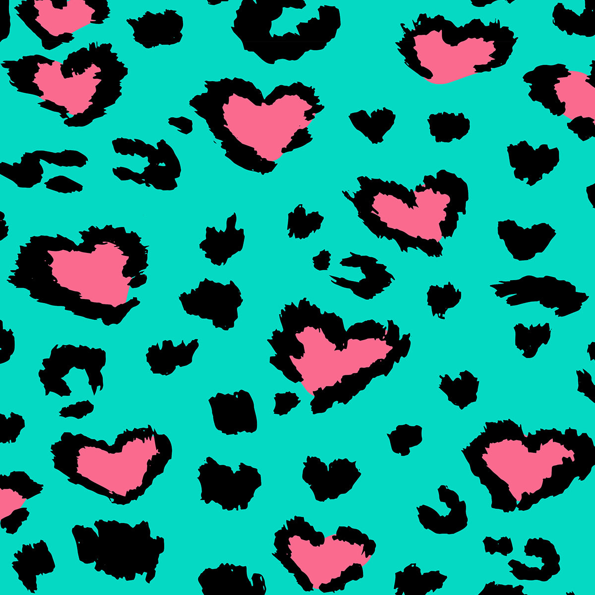 LEOPARD LOVE TEAL PINK