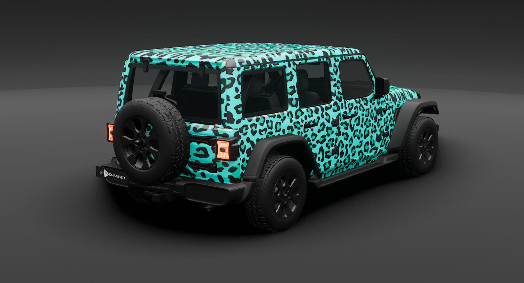 Cheetah Print with Teal Jeep Tumbler
