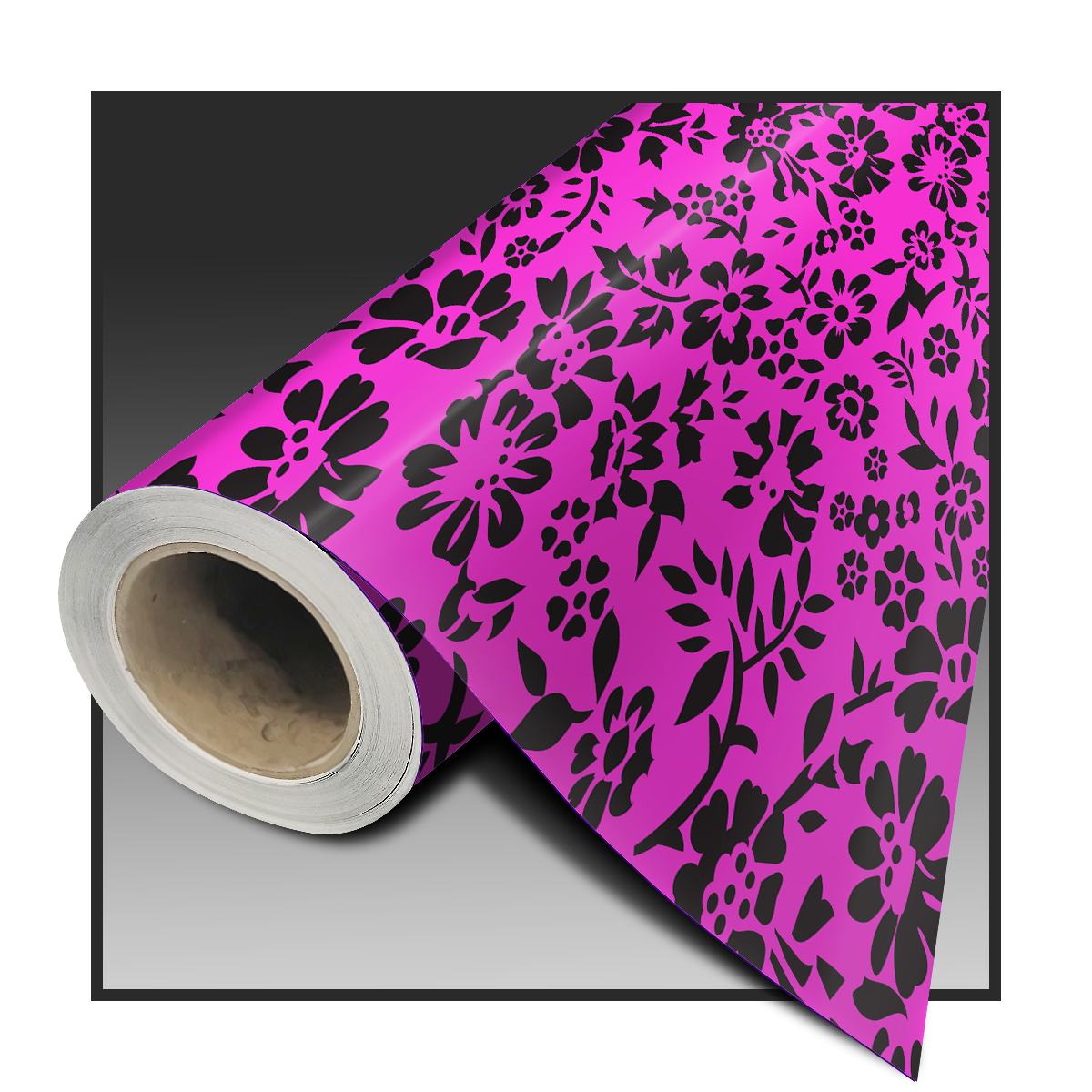 Moody Florals - Blue + Pink Wrapping Paper by Lathe and Quill