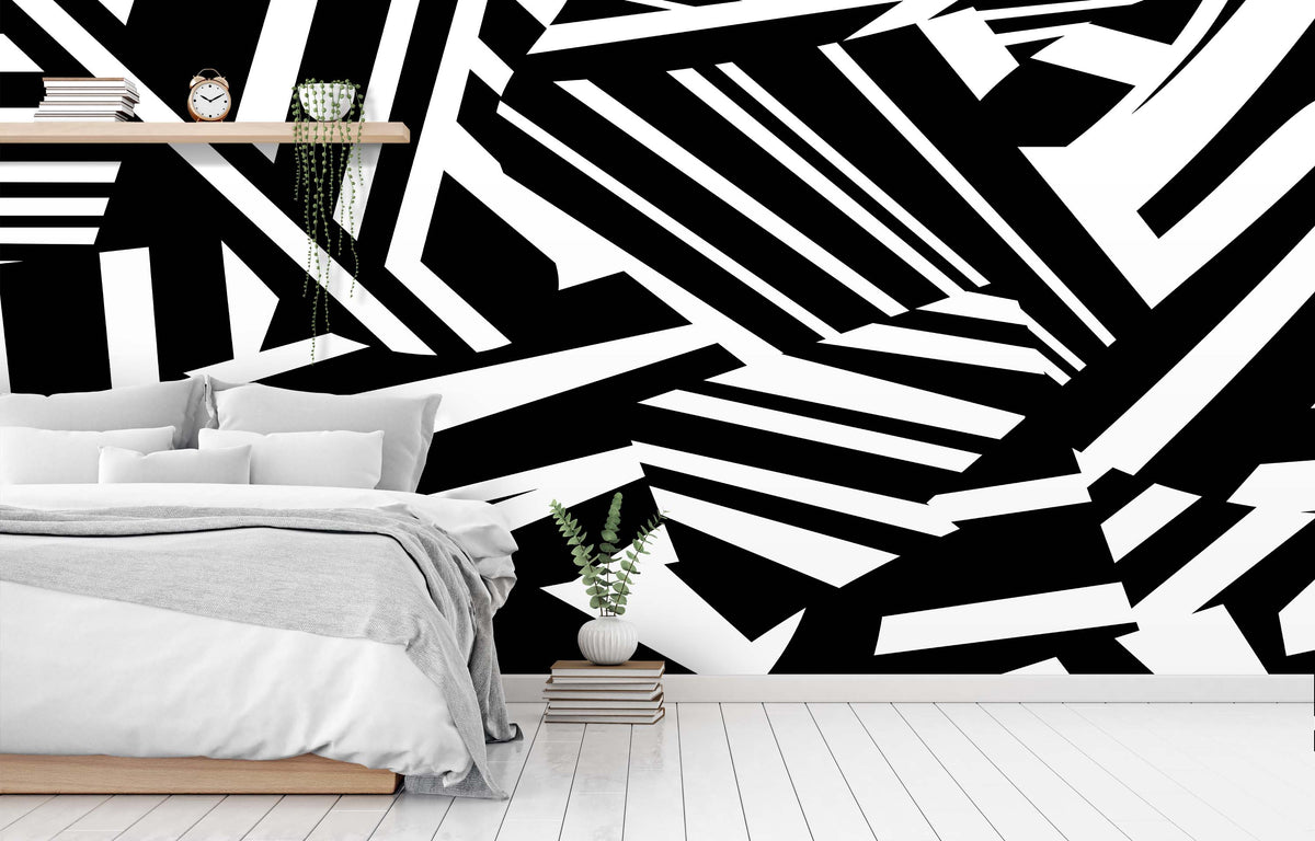 DISTRACTED B&W WALL WRAP