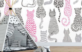 HERE KITTY KITTY PINK WALL WRAP