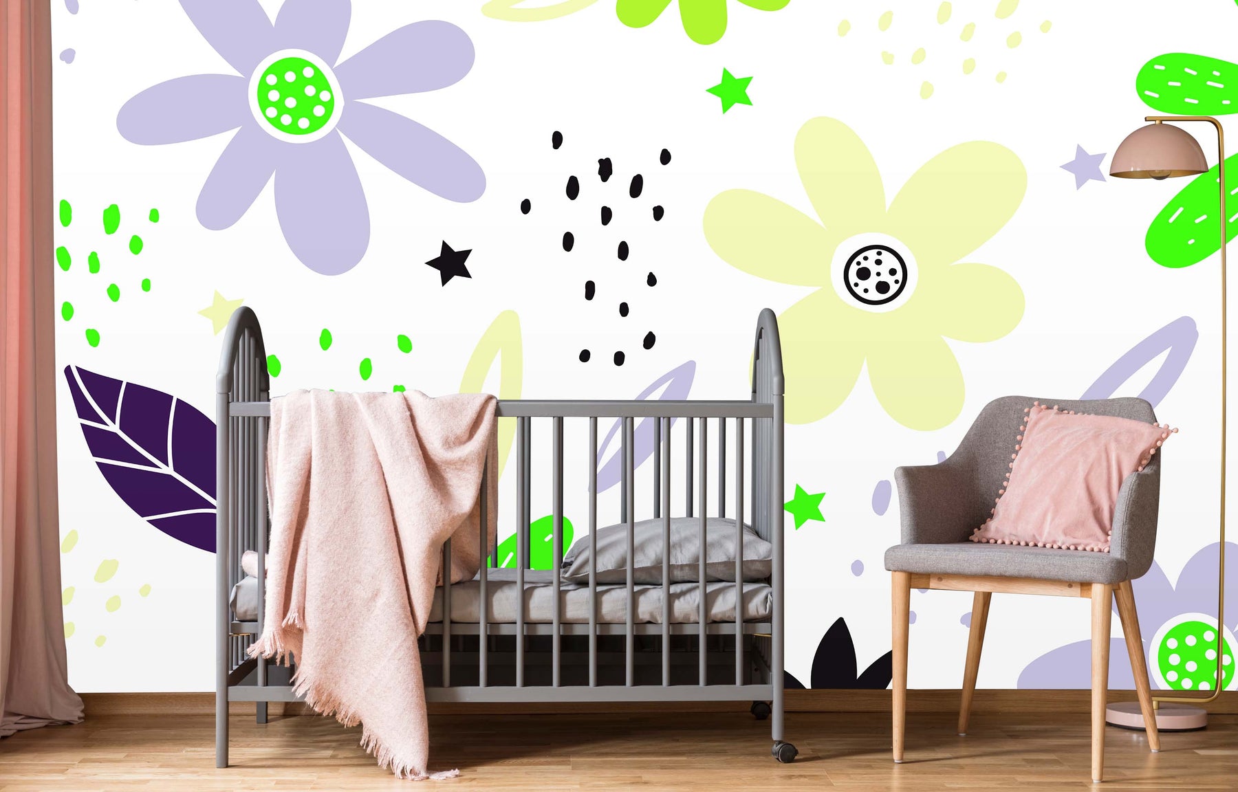 LAVENDER LIME BLOOM WALL WRAP