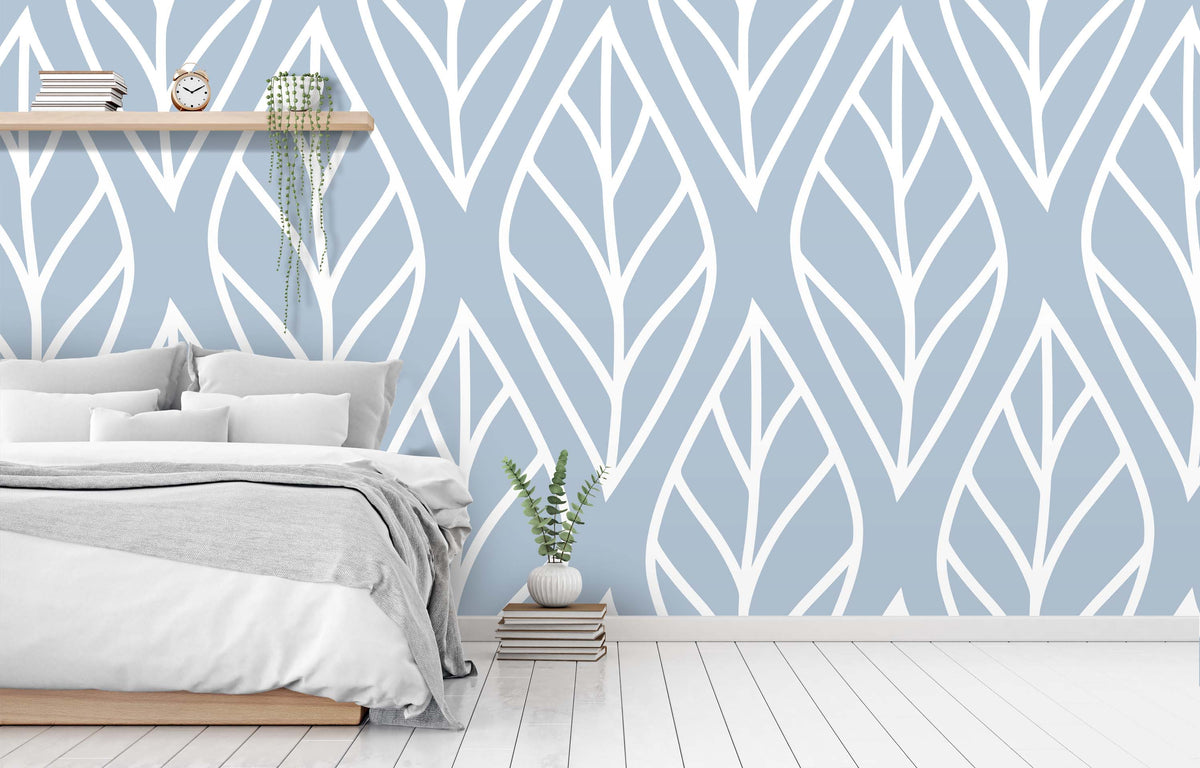 LEAFY BLUE WALL WRAP