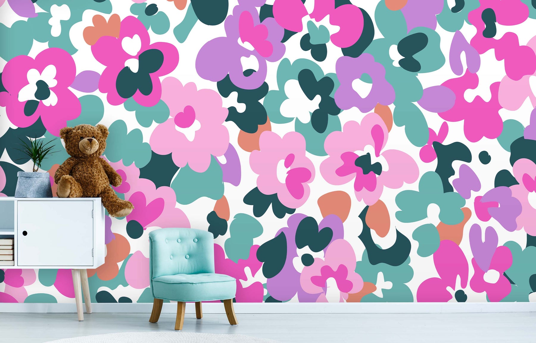 MINT STRAWBERRY WALL FLOWER WALL WRAP