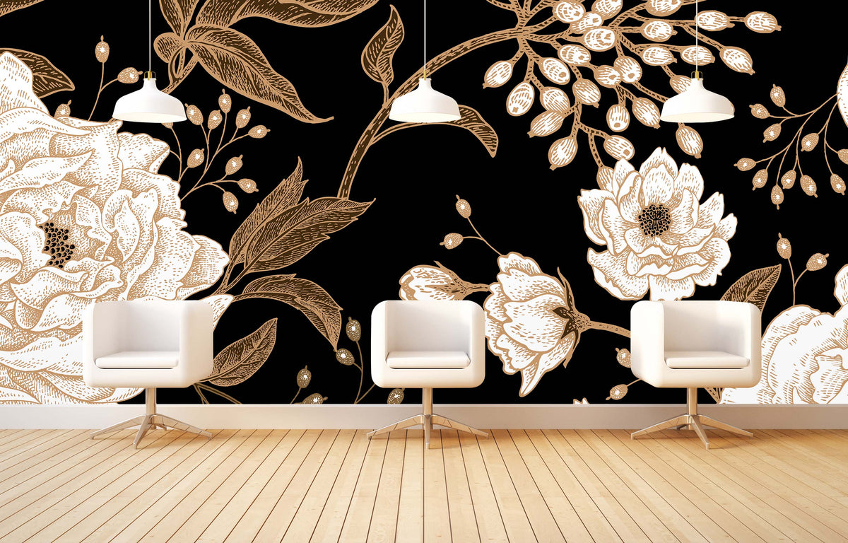 ROSES ARE GOLD WALL WRAP