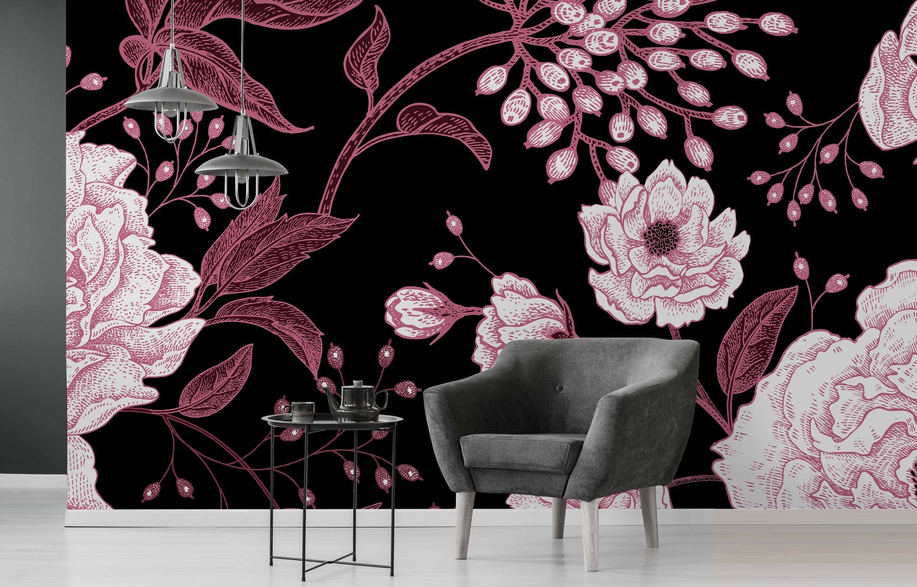 ROSES ARE PINK WALL WRAP