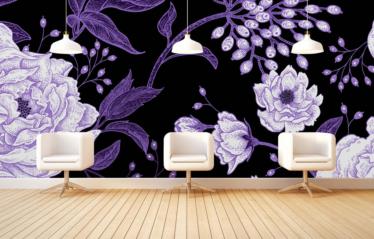 ROSES ARE PURPLE WALL WRAP