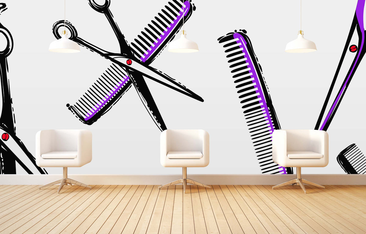 SALON SHEAR GRAPE CHERRY WALL WRAP