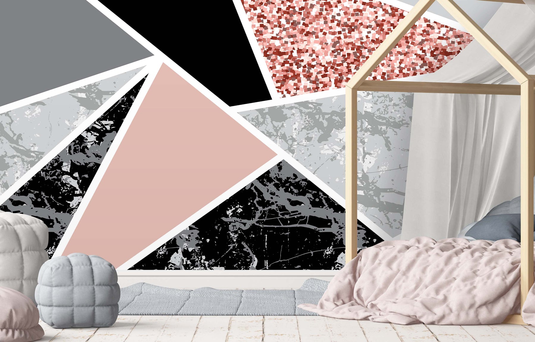 TRIABSTRACT PINK WALL WRAP