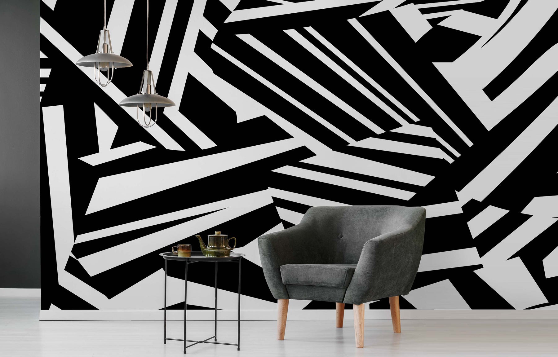 DISTRACTED B&W WALL WRAP