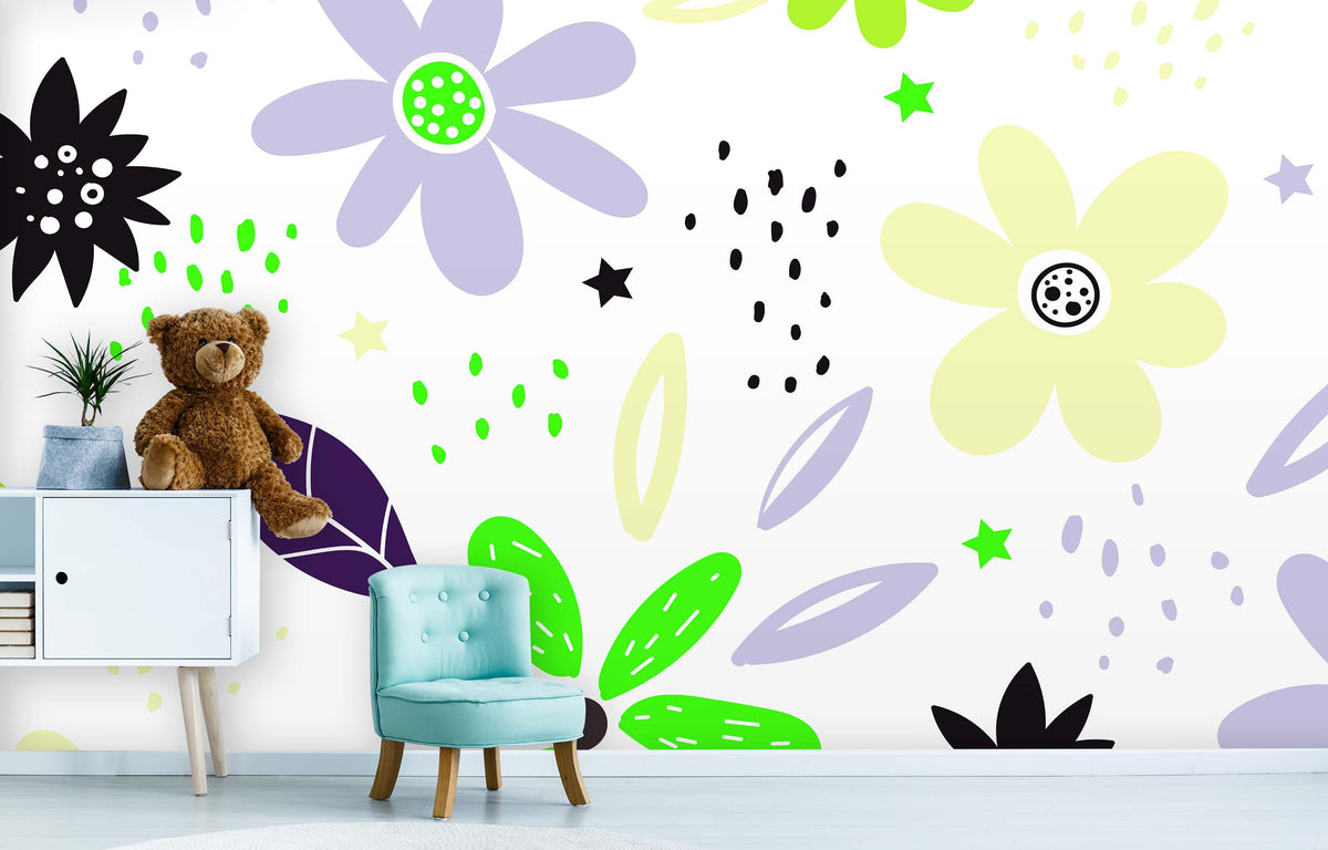 LAVENDER LIME BLOOM WALL WRAP